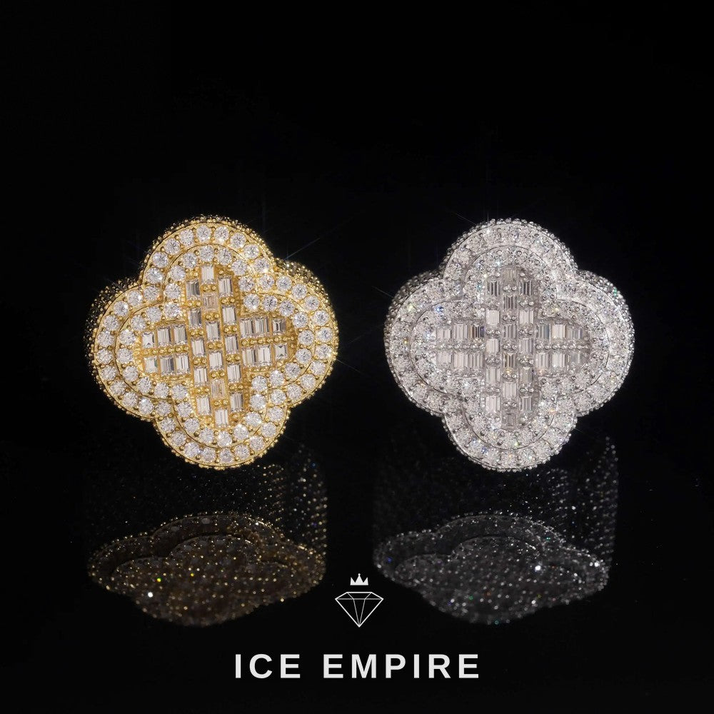 Iced Out Baguette Gold Plated Moissanite Ring