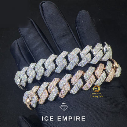 Iced Out Gold Plated Moissanite Cuban Chain