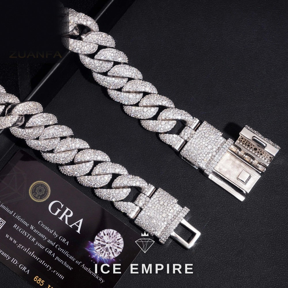 Iced Out Rose Gold Plated Moissanite Cuban Chain