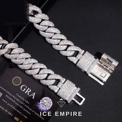 Iced Out Rose Gold Plated Moissanite Cuban Chain