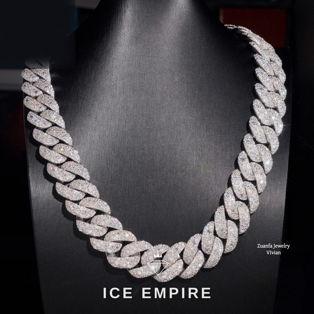 Iced Out Rose Gold Plated Moissanite Cuban Chain