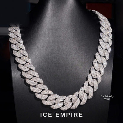 Iced Out Rose Gold Plated Moissanite Cuban Chain