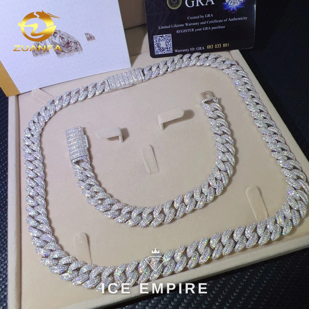 Iced Out Rose Gold Plated Moissanite Cuban Chain