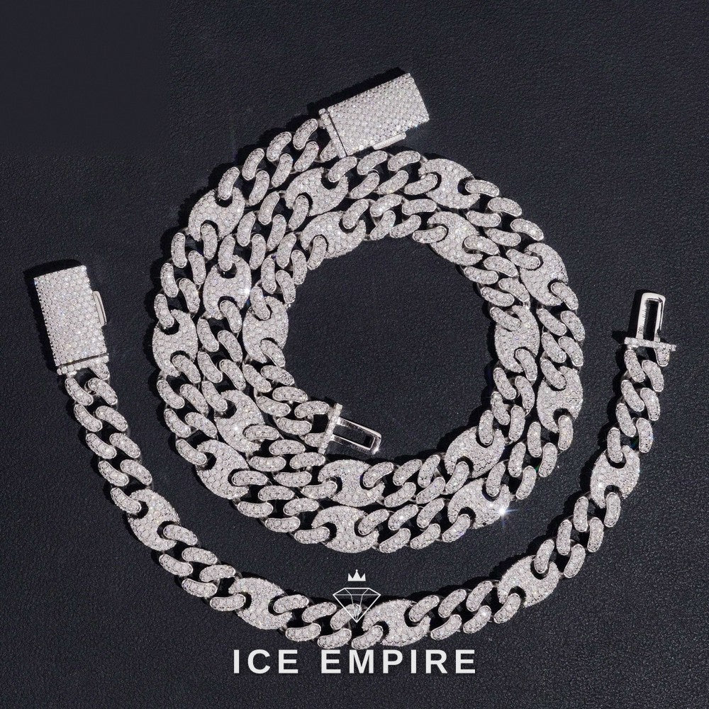 Iced Out Rose Gold Plated Moissanite Cuban Chain