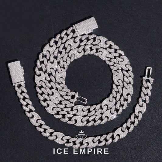 Iced Out Rose Gold Plated Moissanite Cuban Chain