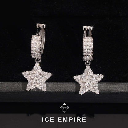 Iced Out Gold Plated Moissanite Hoop Earrings