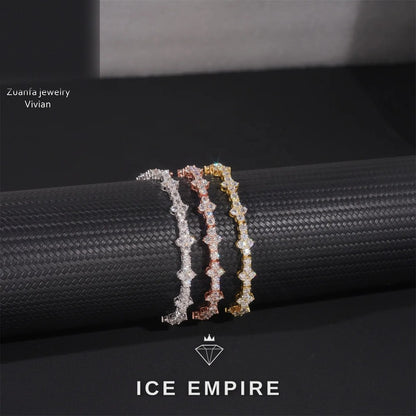 Iced Out 925 Silver Moissanite Tennis Chain