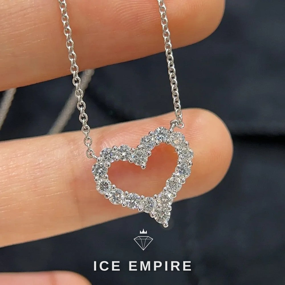 Iced Out Heart Gold Plated Lab Grown Diamond Chain