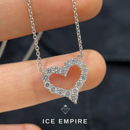 Iced Out Heart Gold Plated Lab Grown Diamond Chain