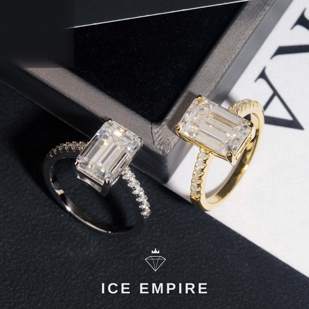 Iced Out 925 Silver Moissanite Wedding Band