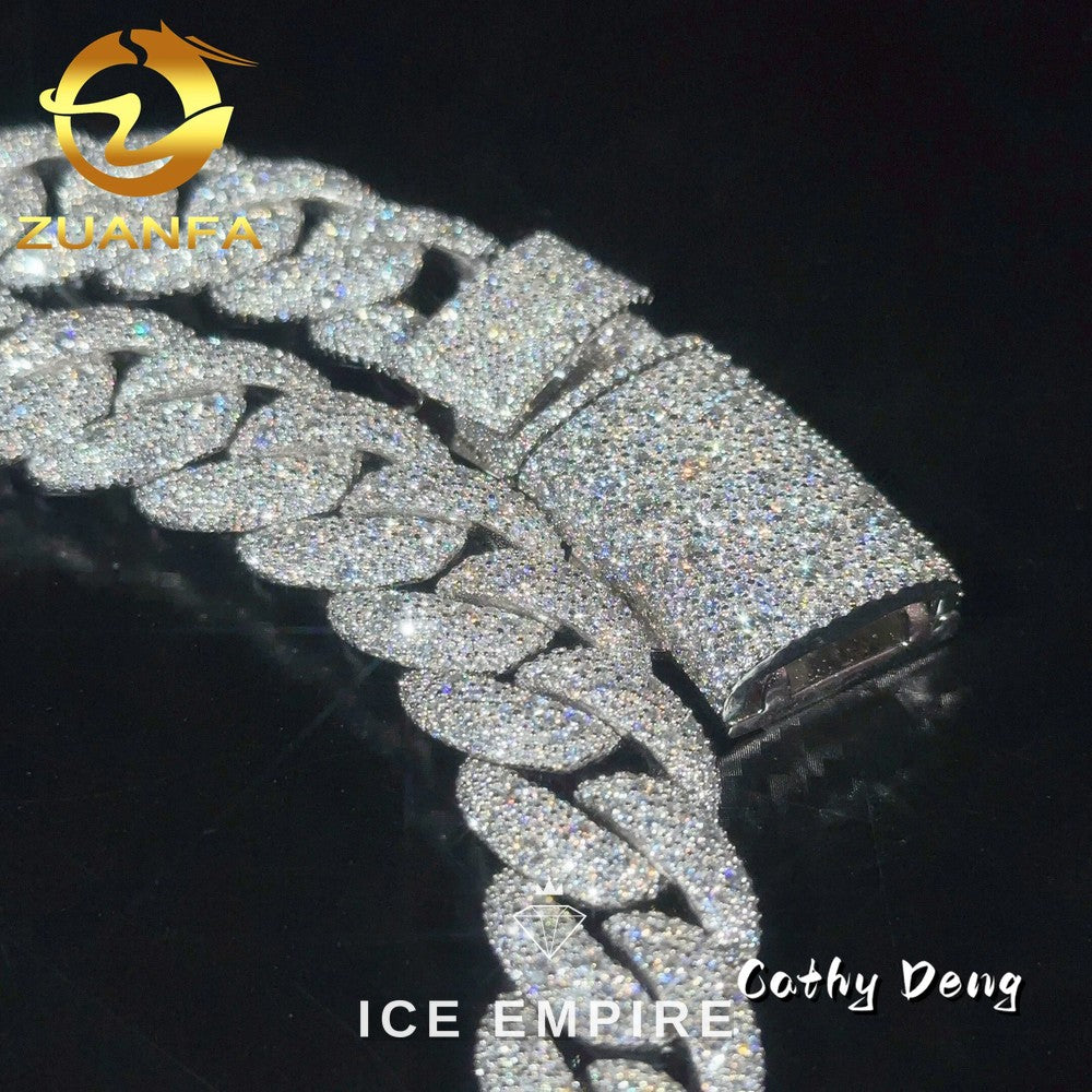 Iced Out Rose Gold Plated Moissanite Cuban Chain