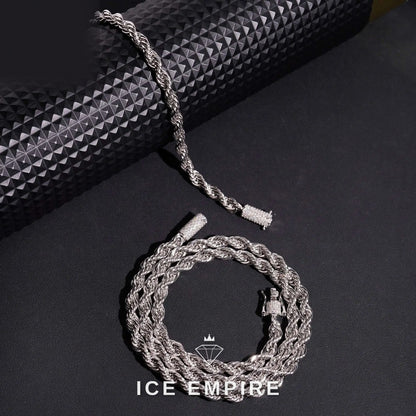 Iced Out Rose Gold Plated Moissanite Cuban Chain