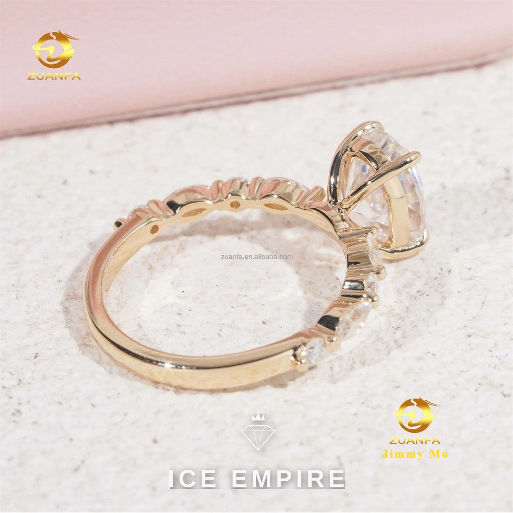 Iced Out Gold Plated Lab Grown Diamond Engagement Ring