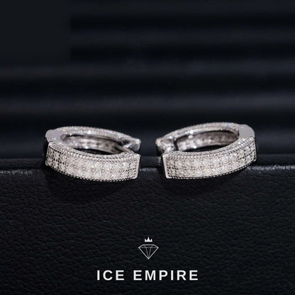Iced Out 925 Silver Moissanite Hoop Earrings
