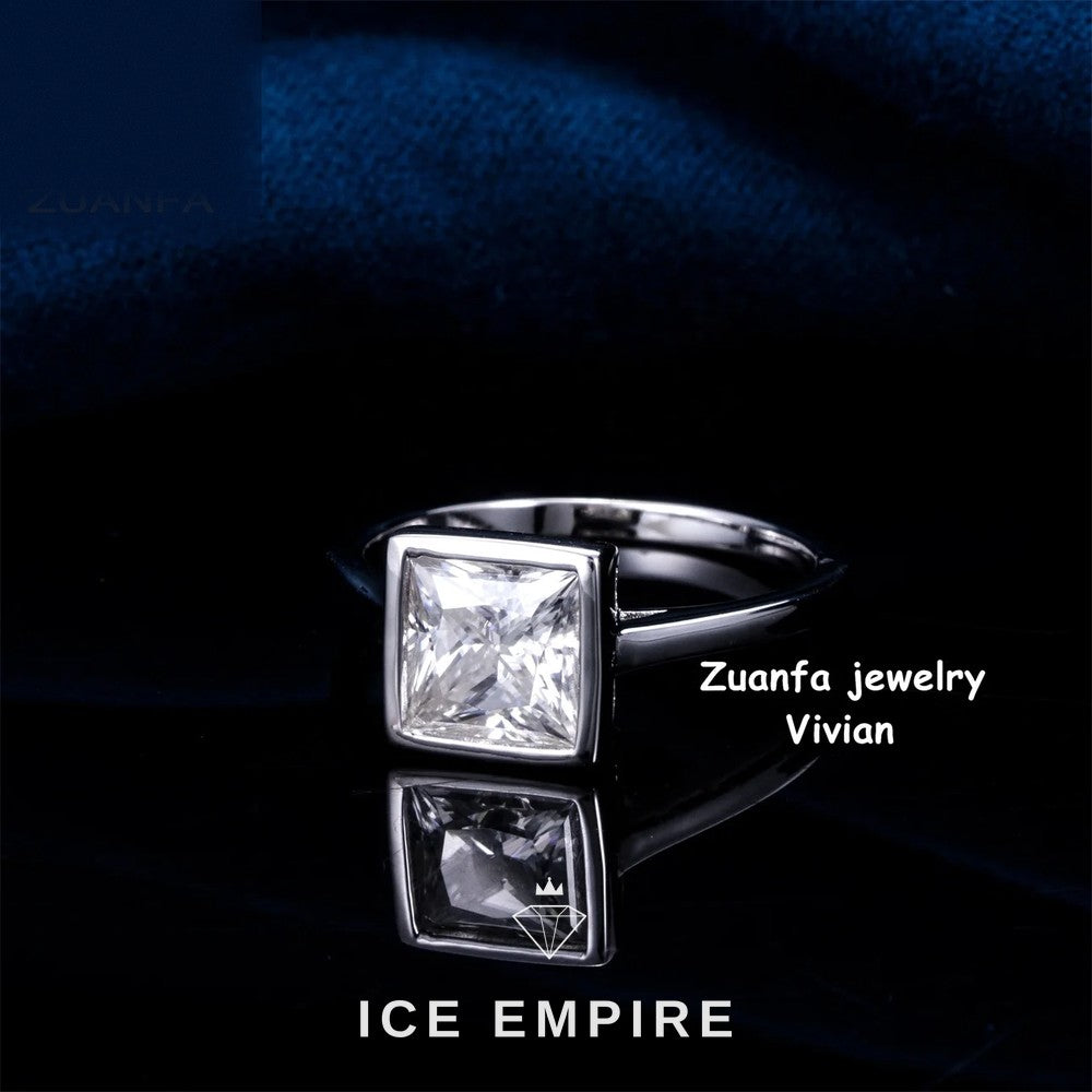 Iced Out 925 Silver Moissanite Ring