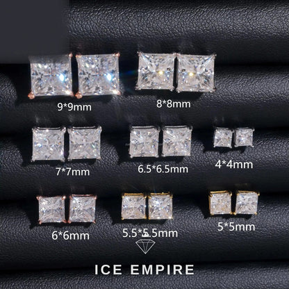 Iced Out Rose Gold Plated Moissanite Stud Earrings