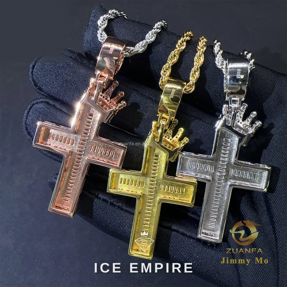 Iced Out Baguette Rose Gold Plated Moissanite Pendant