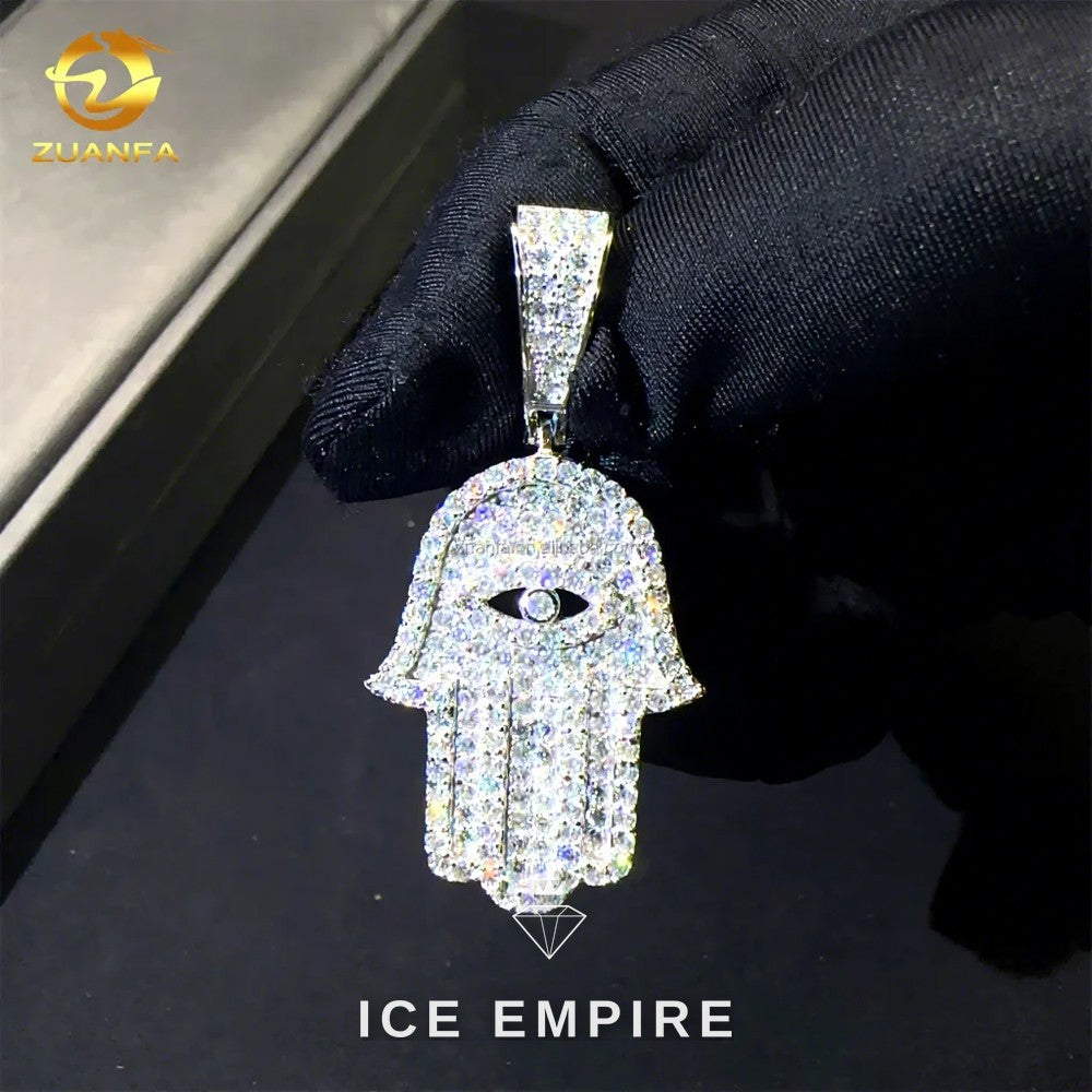 Iced Out Cross 925 Silver Moissanite Pendant