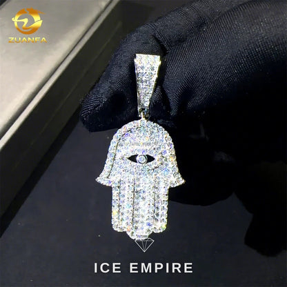 Iced Out Cross 925 Silver Moissanite Pendant