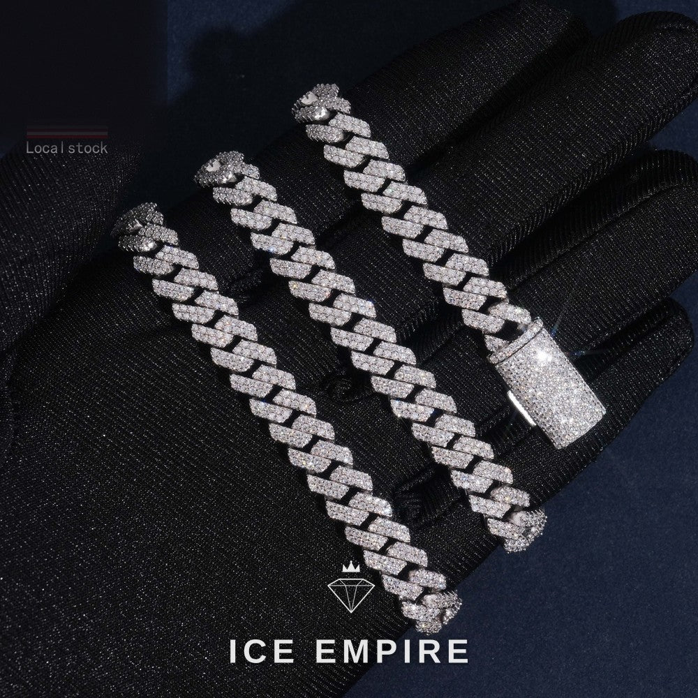Iced Out Rose Gold Plated Moissanite Cuban Chain