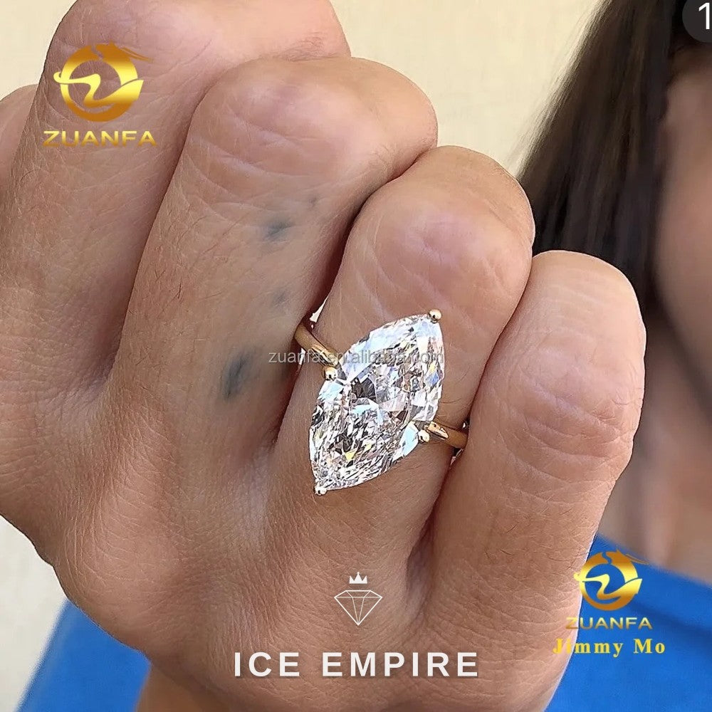 Iced Out 14K Gold Lab Grown Diamond Engagement Ring