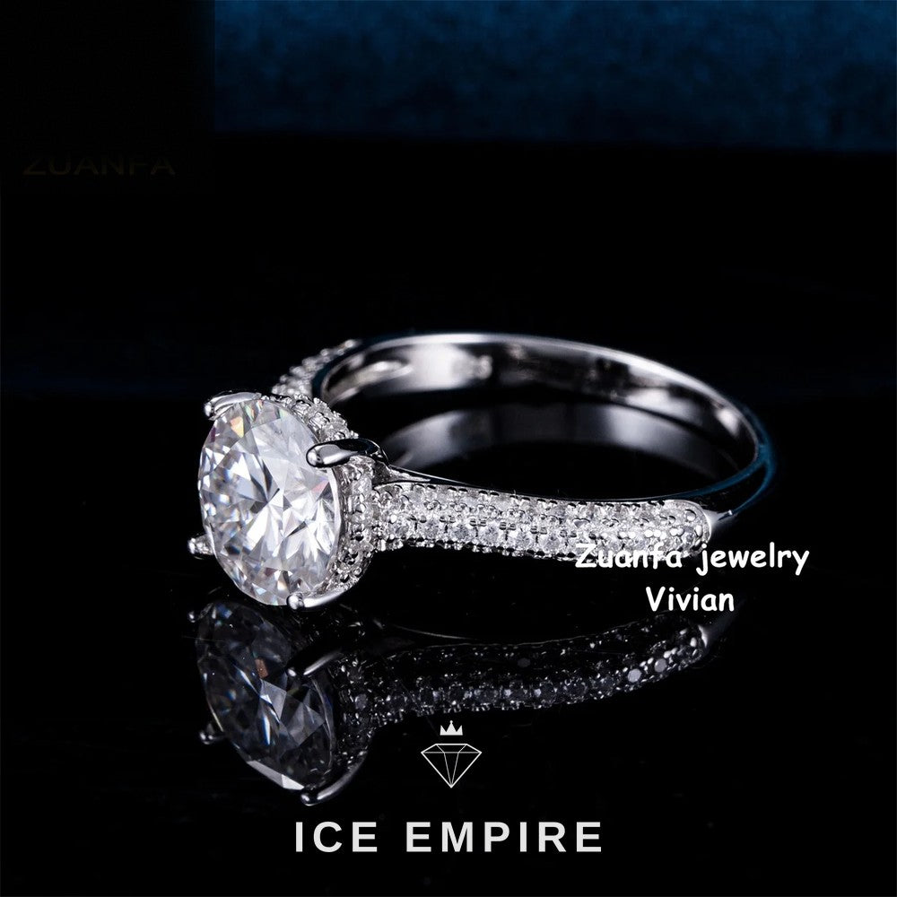Iced Out 925 Silver Moissanite Ring