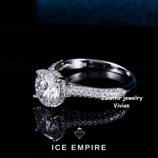 Iced Out 925 Silver Moissanite Ring