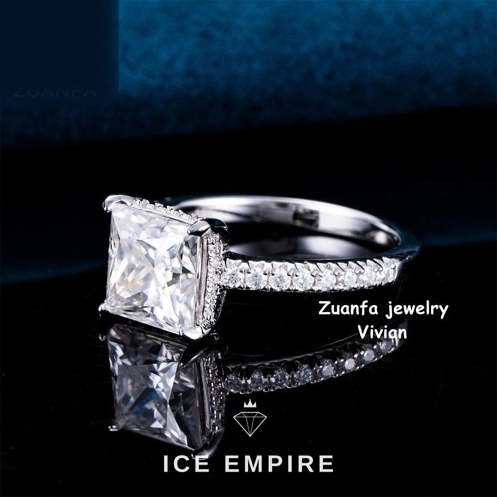 Iced Out 925 Silver Moissanite Ring