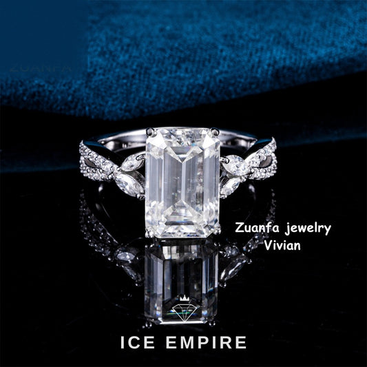 Iced Out 925 Silver Moissanite Ring