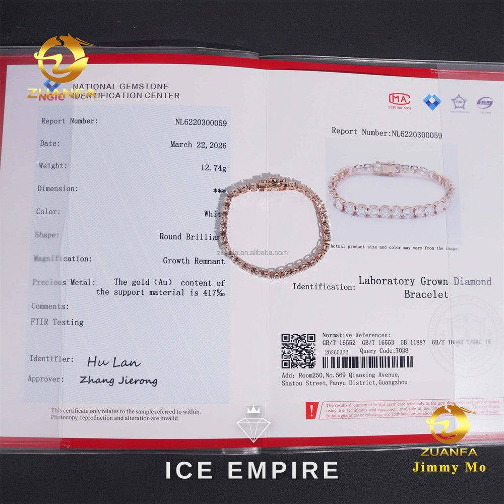Iced Out 10K Gold Lab Grown Diamond Tennis Bracelet