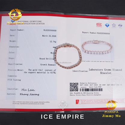 Iced Out 10K Gold Lab Grown Diamond Tennis Bracelet