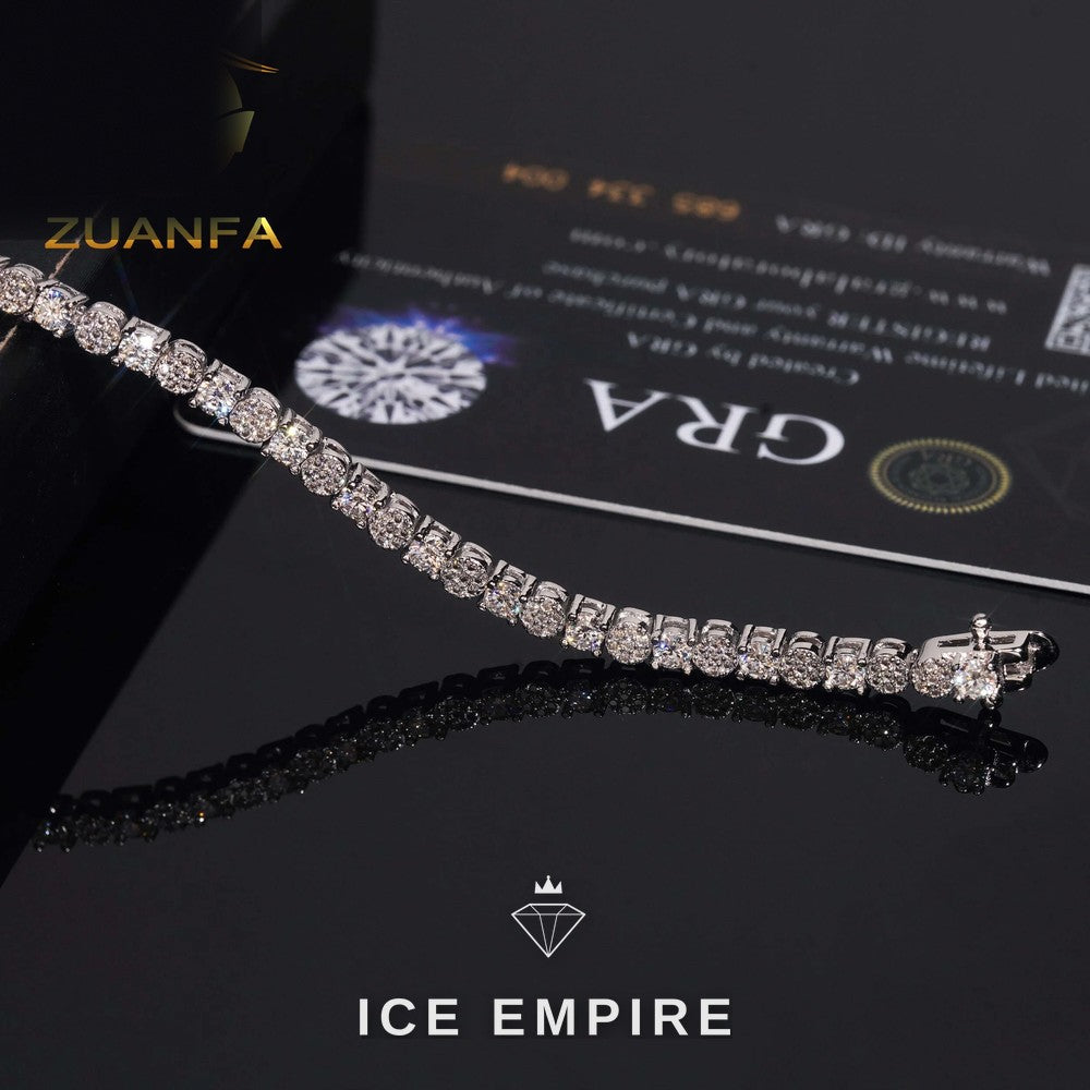 Iced Out 925 Silver Moissanite Tennis Bracelet
