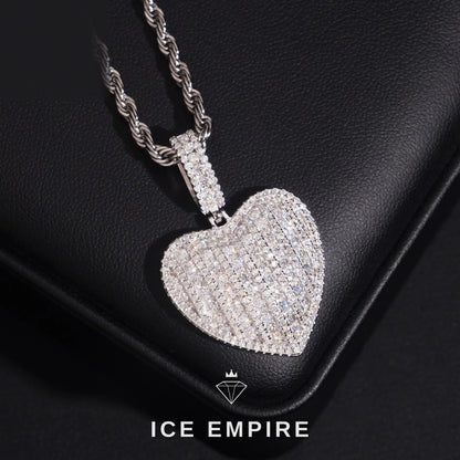 Iced Out Heart Gold Plated Moissanite Pendant