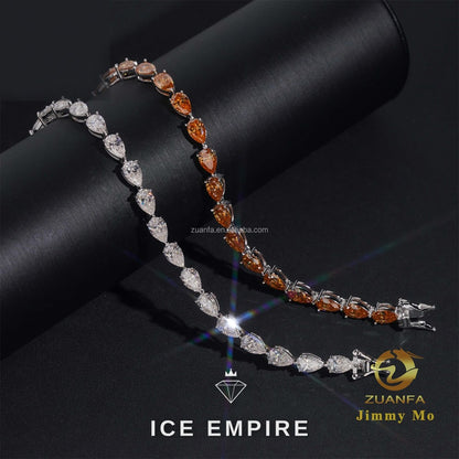 Iced Out 925 Silver Moissanite Tennis Chain