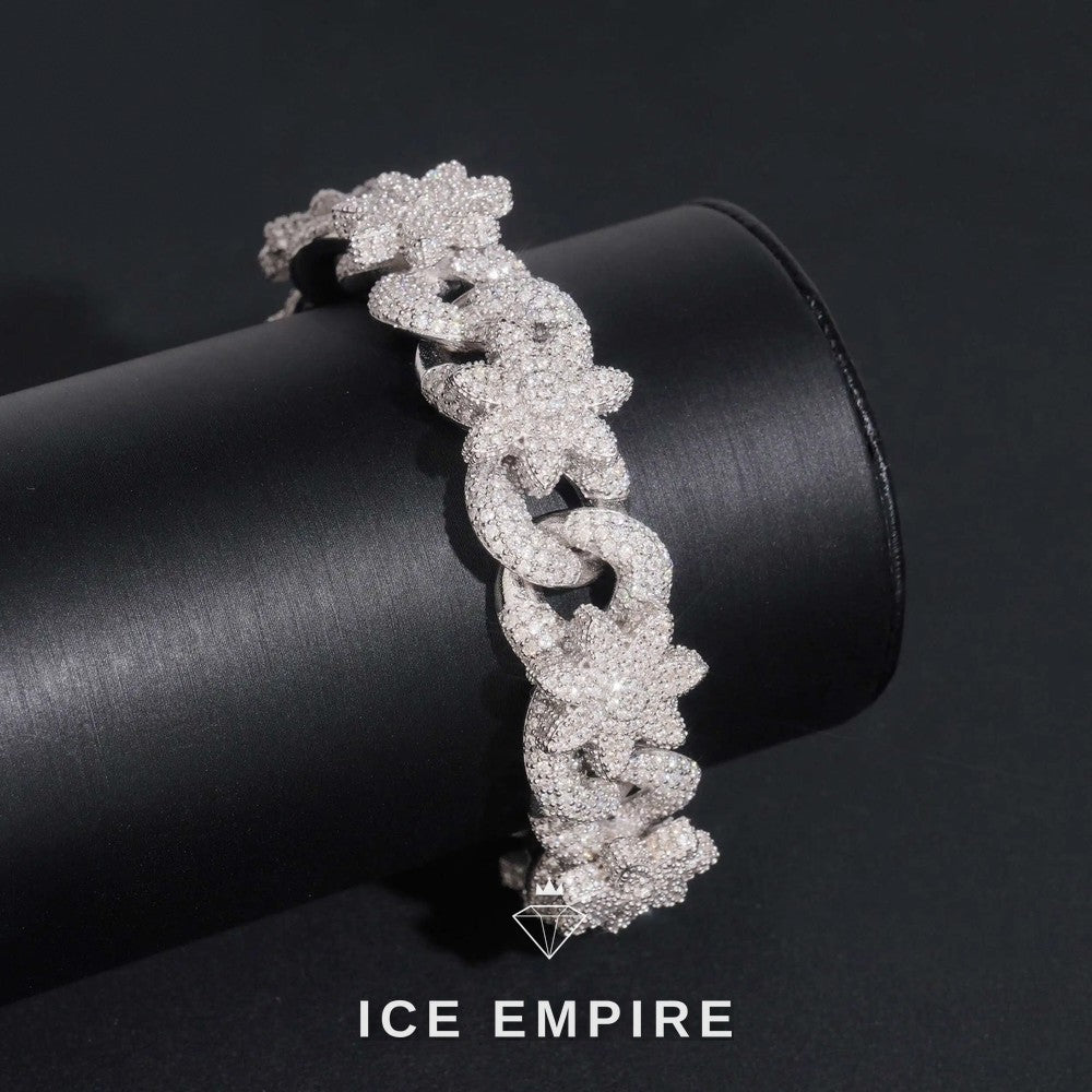 Iced Out 925 Silver Moissanite Cuban Chain