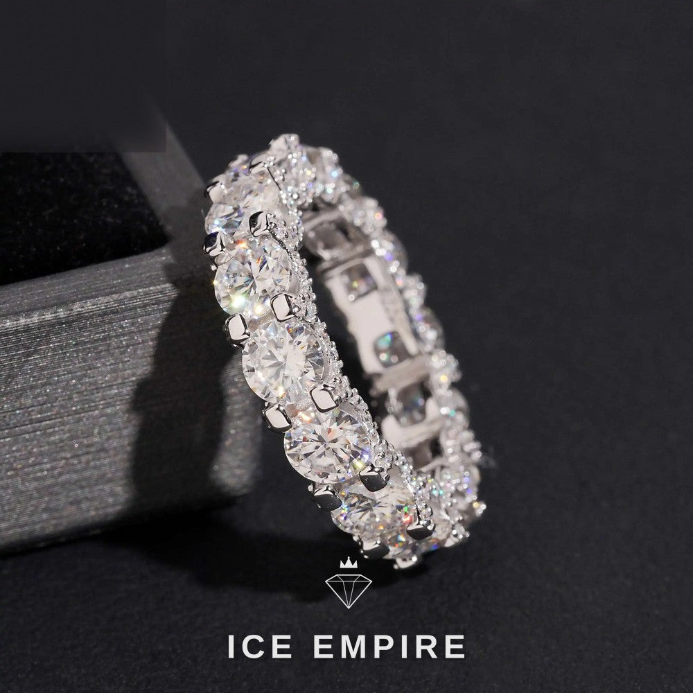 Iced Out 925 Silver Moissanite Ring