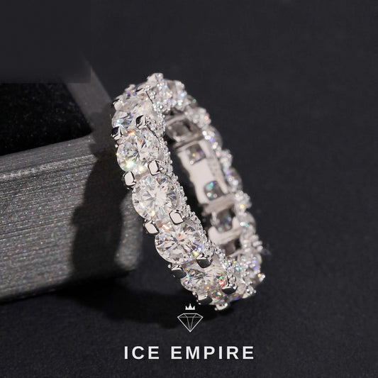 Iced Out 925 Silver Moissanite Ring