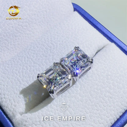 Iced Out Gold Plated Moissanite Stud Earrings