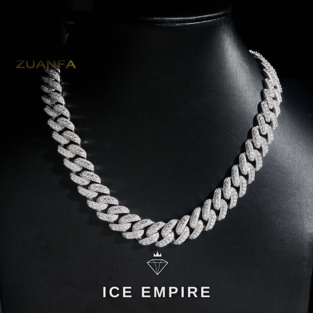 Iced Out Rose Gold Plated Moissanite Cuban Chain