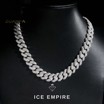Iced Out Rose Gold Plated Moissanite Cuban Chain