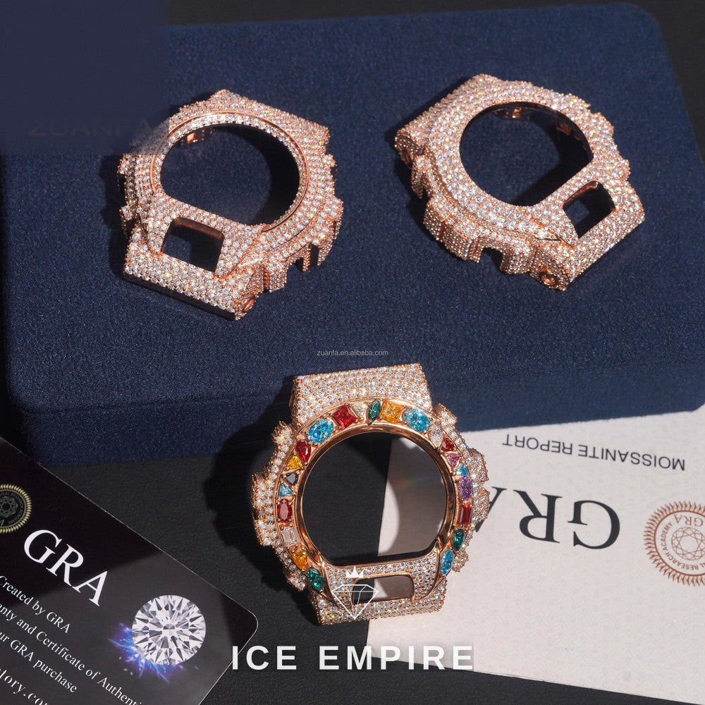 Iced Out Rose Gold Moissanite Watch