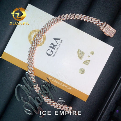 Iced Out Rose Gold Plated Moissanite Cuban Chain