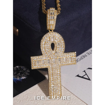 Iced Out Cross 925 Silver Moissanite Pendant