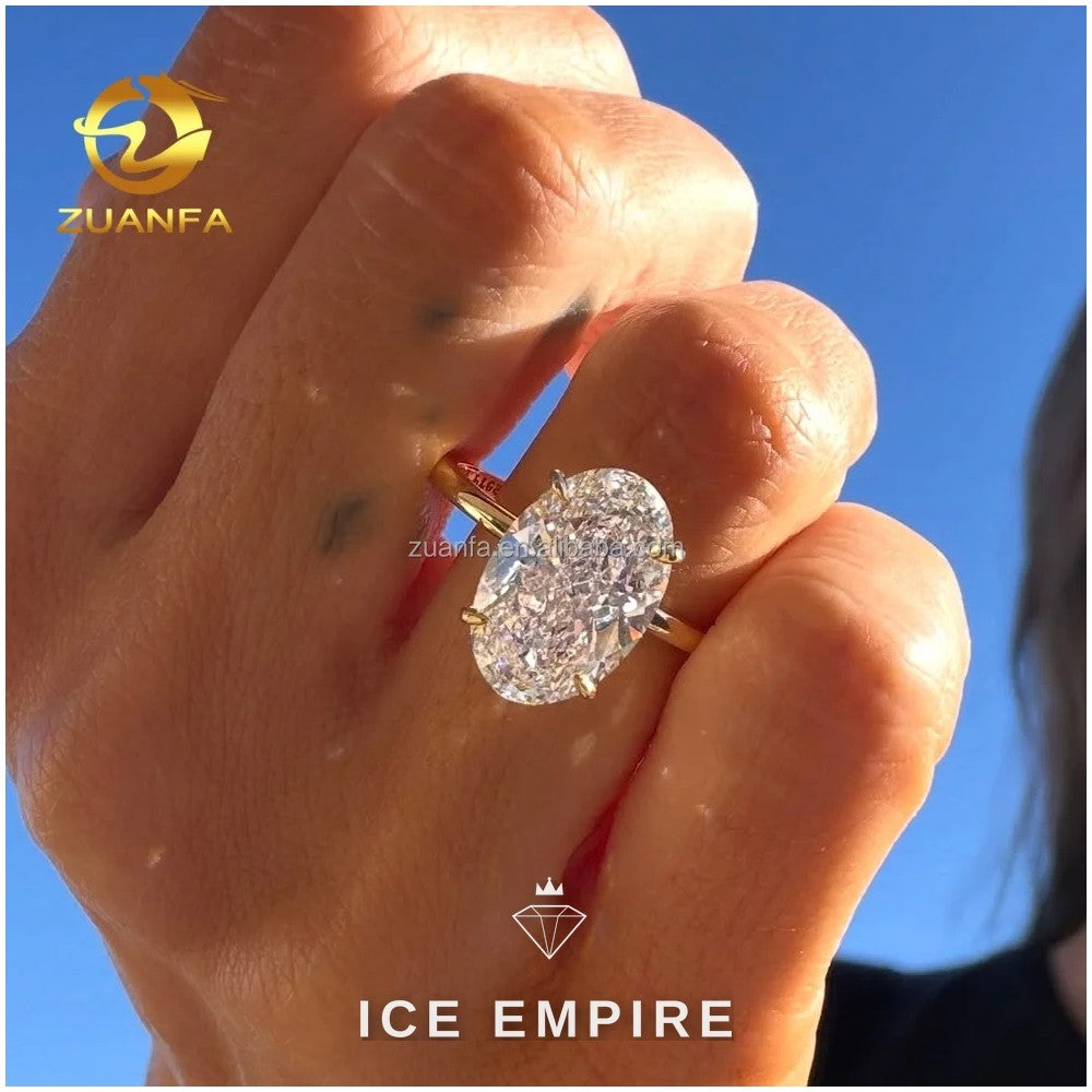 Iced Out 14K Gold Lab Grown Diamond Engagement Ring