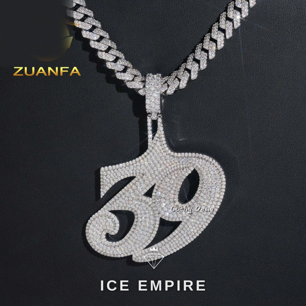 Iced Out Baguette Rose Gold Plated Moissanite Pendant