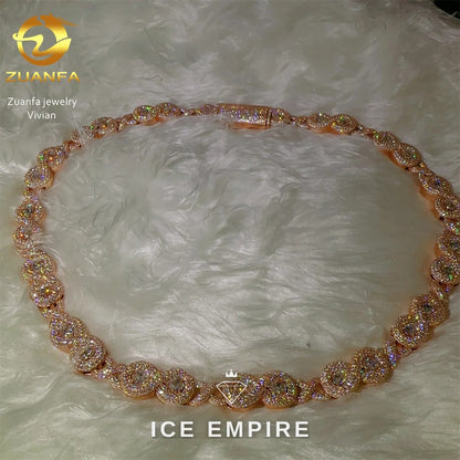 Iced Out Rose Gold Plated Moissanite Cuban Chain