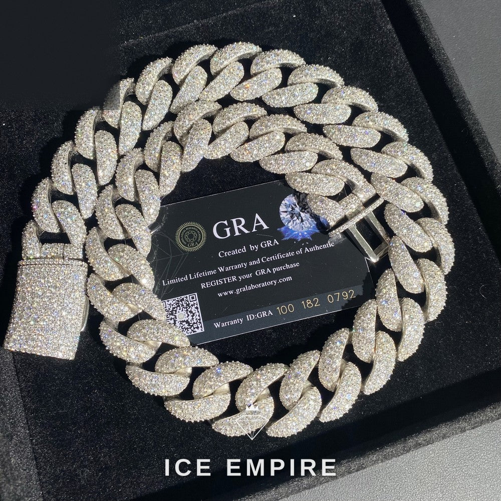 Iced Out Rose Gold Plated Moissanite Cuban Chain
