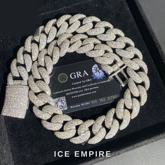 Iced Out Rose Gold Plated Moissanite Cuban Chain