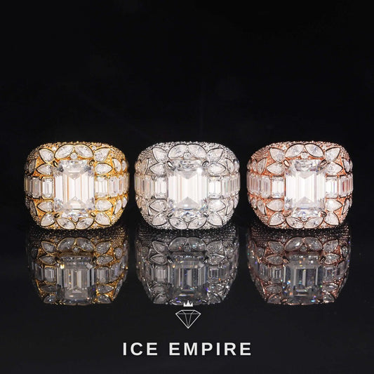 Iced Out 925 Silver Moissanite Ring