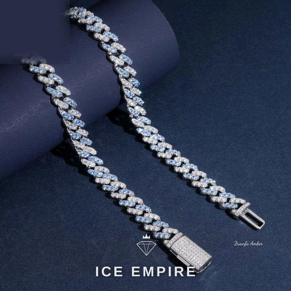 Iced Out 14K Gold Moissanite Cuban Chain